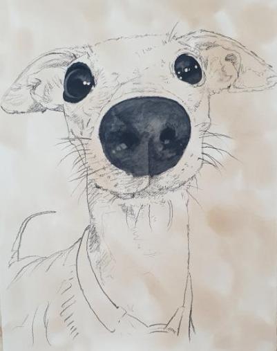 Ken Griffiths - 'Puppy' Acrylic on Paper