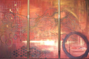 Chelle Destefano--HeatingUp triptych--65x30cm 3 pieces