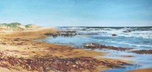 Ellen Palmer Hubble-Pink Seaweed Cape Paterson-Oil on canvas-100x50cm